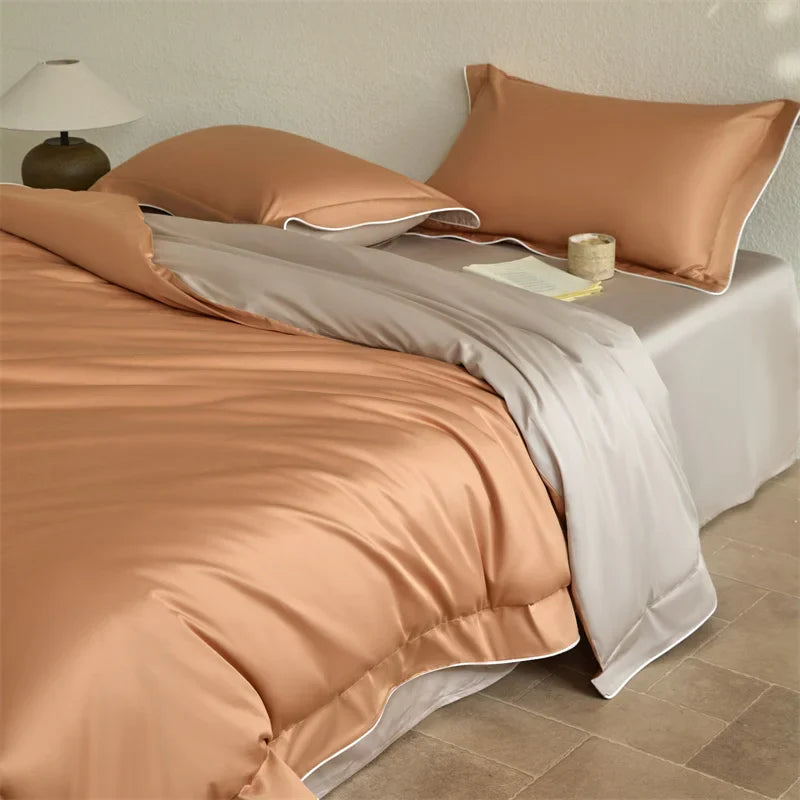 Afralia™ Luxury 600TC Egyptian Cotton Bedding Set: Duvet, Bed Sheet, Pillowcases - Queen King Size