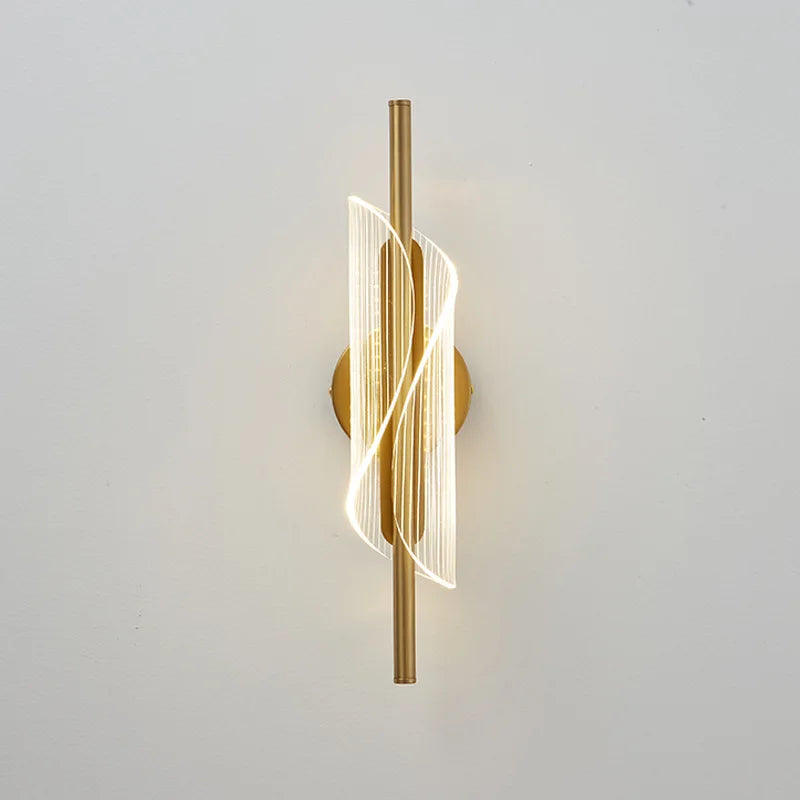 Afralia™ Gold Black LED Wall Sconce Light for Bedroom Living room Aisle Corridor