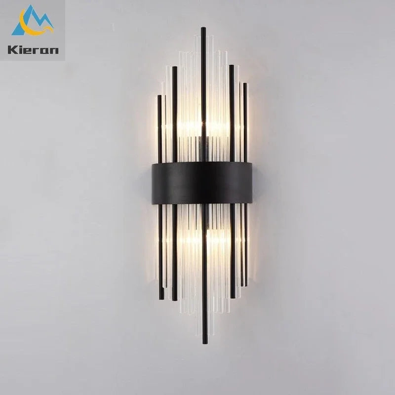 Afralia™ Crystal LED Wall Lamp for Bedroom Living Room Study Minimalist Design