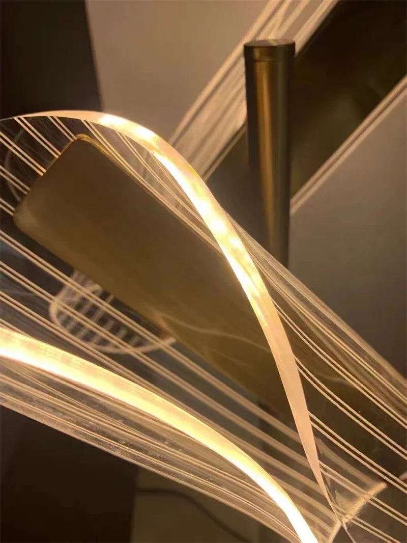 Afralia™ LED Floor Lamp Minimalist Living Room Bedroom Standing Light Decor Virtual Fixture Acrylic Floor Lights