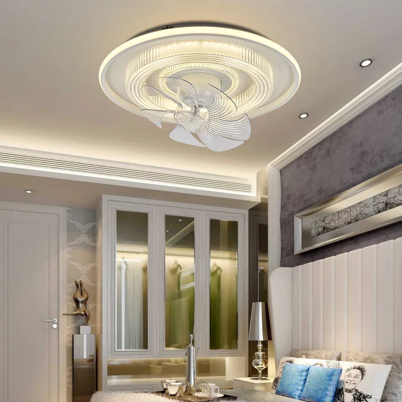 Afralia™ LED Ceiling Fan Light Dimmable Remote Control Bedroom Living Room