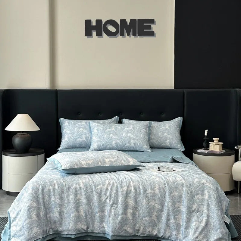 Afralia™ Cool Silk Summer Quilt Set with Sheets & Pillowcases