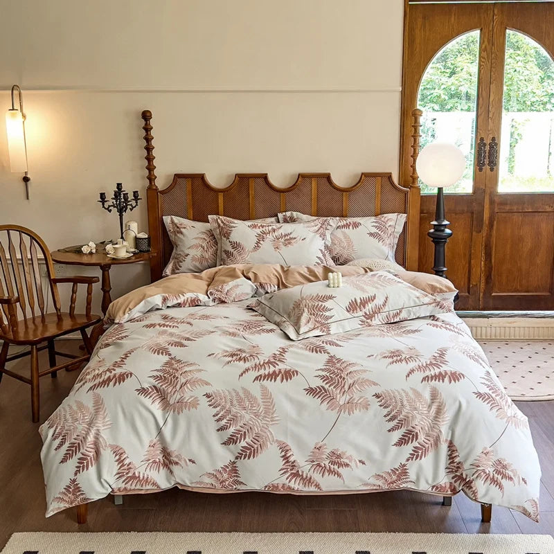 Afralia™ Cotton Bedding Set Queen King Size Sheet Pillowcase Blanket Cover