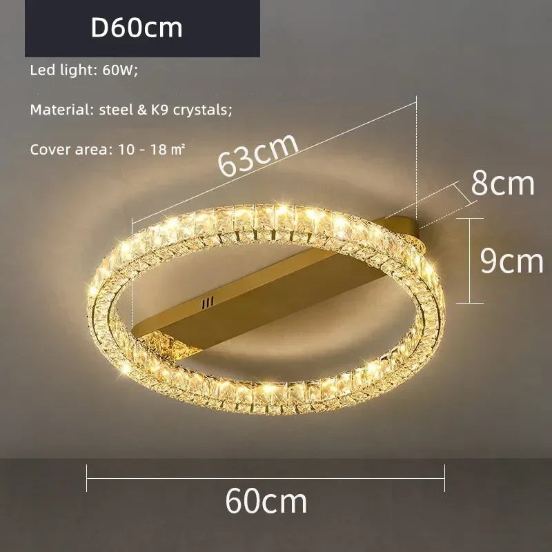 Afralia™ Crystal Ceiling Lights: Modern Luxury Dimmable LED Chandelier for Living Room