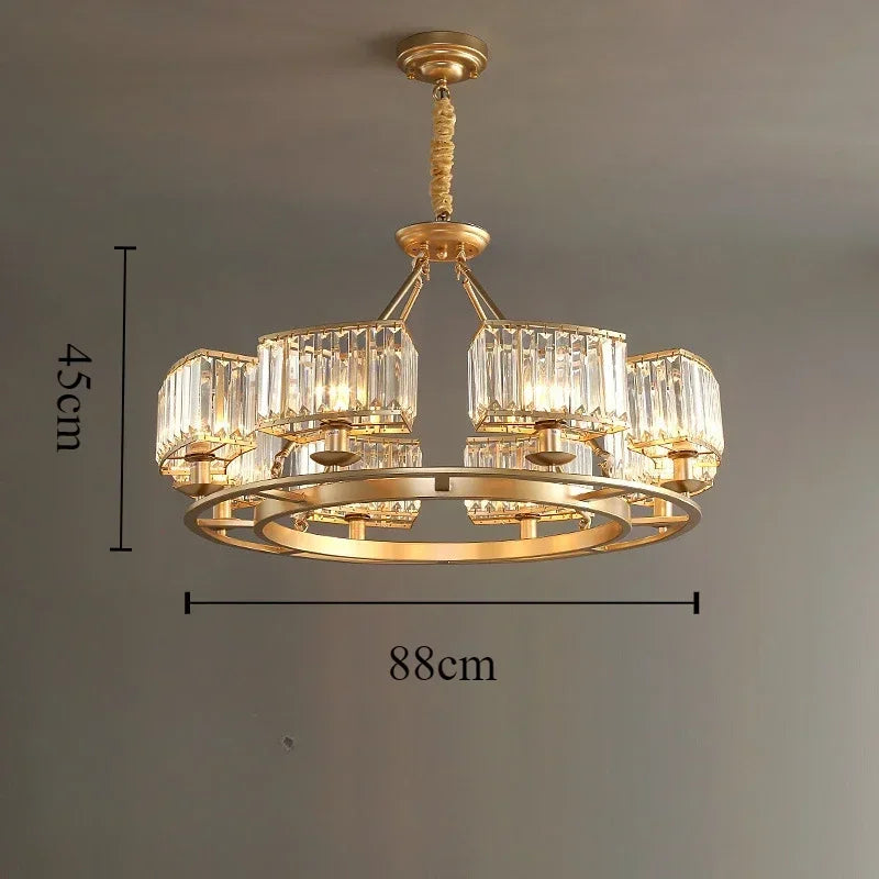 Afralia™ Crystal Pendant Chandelier Light for Living Room Hall Dining Bedroom