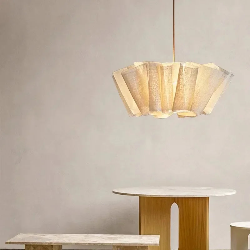 Afralia™ Nordic Creamy LED Pendant Light Chandelier for Bedroom Art Decor