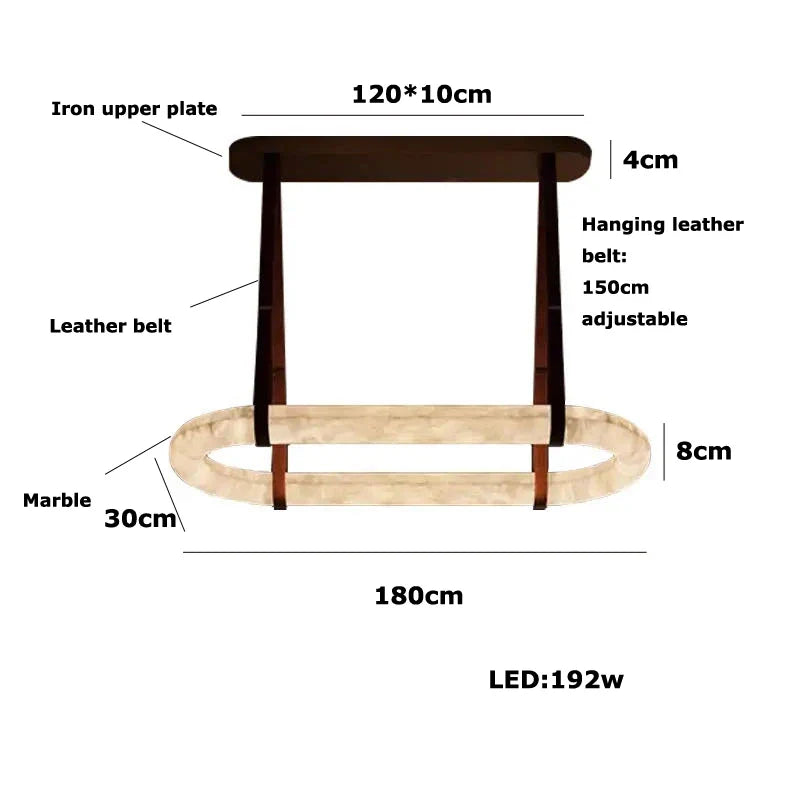 Afralia™ Oval Ring Dolomite Leather Pendant Light - Modern Adjustable Decorative Fixture