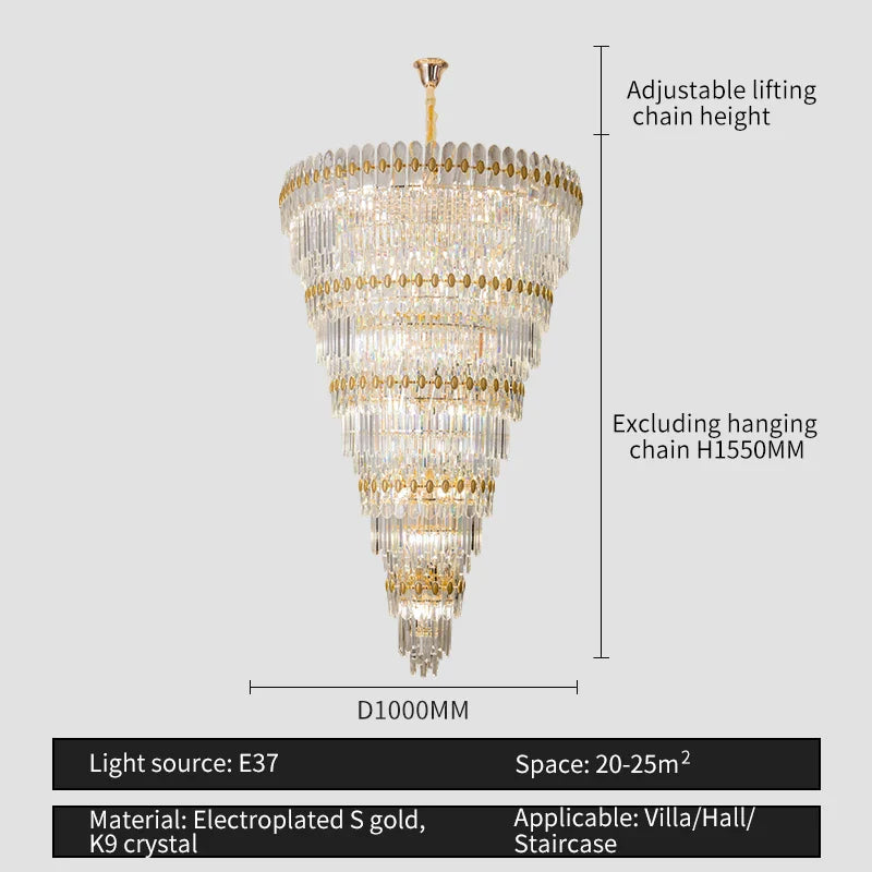 Afralia™ Crystal Chandelier: Modern Light Luxury for Living Room, Dining Room, and Bedroom