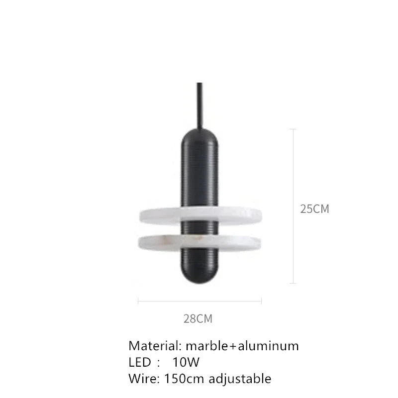 Afralia™ Marble LED Pendant Lights: Gold Black Aluminum, Adjustable Cord, Dinging Room, Bedside Hang Lamp
