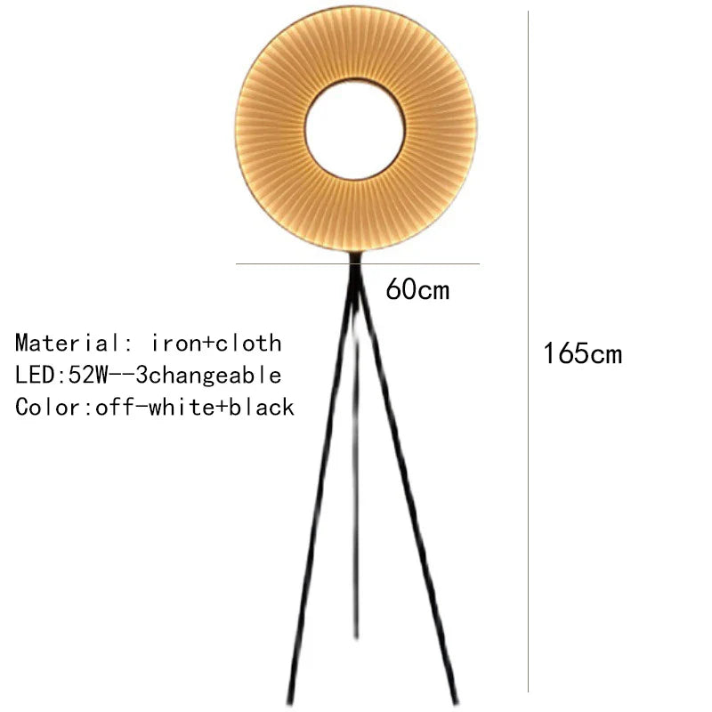 Afralia™ Dix Iris Pendant Light Fabric Round Ring Aesthetics Art Decor Light