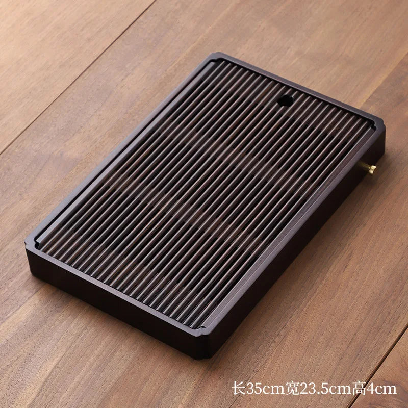 Afralia™ Natural Bamboo Tea Tray Set: Simple Rectangular Tea Board with Water Storage