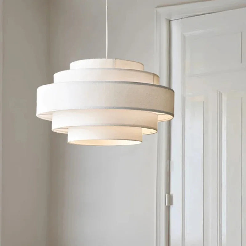 Afralia™ Minimalist Fabric Pendant Chandelier for Bedroom and Bar - LED Ceiling Lamp