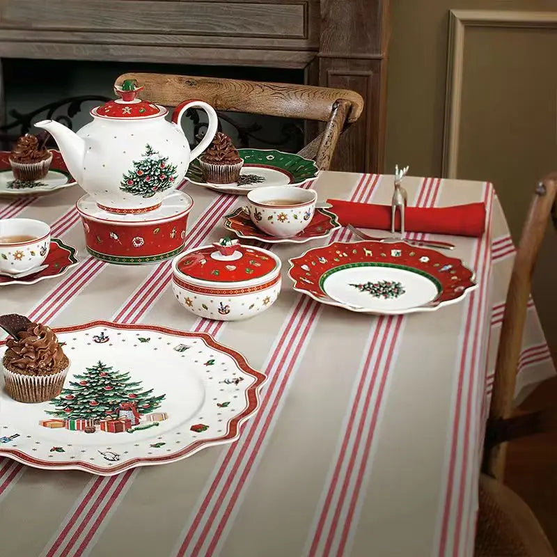 Afralia™ Christmas Porcelain Tableware Set