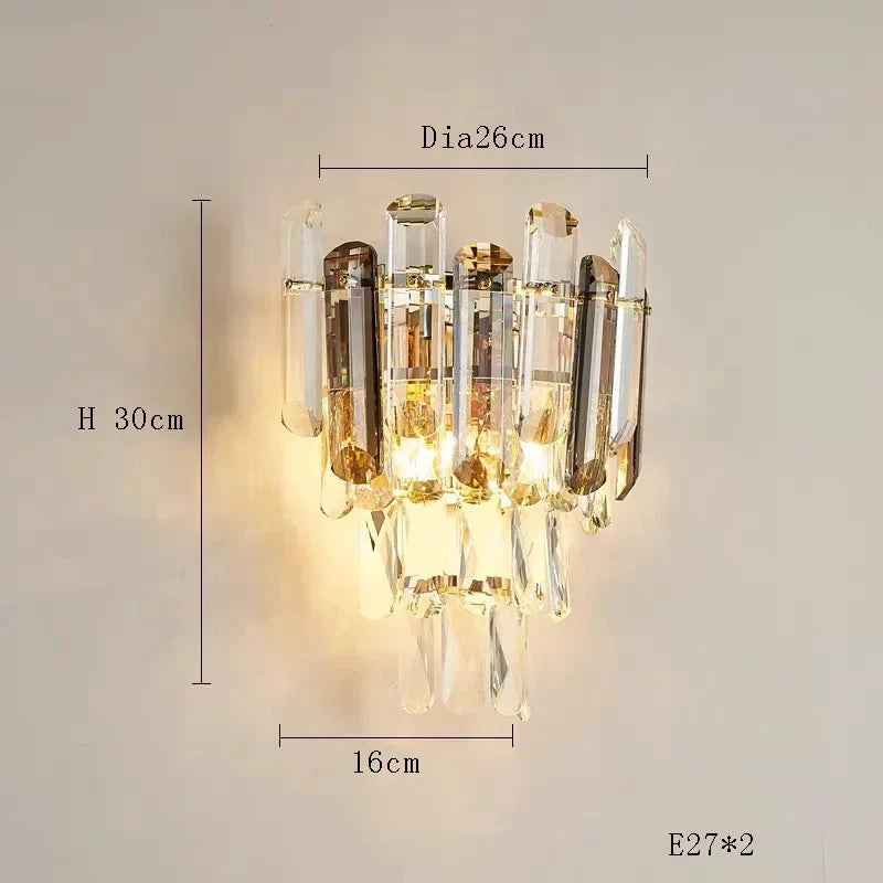 Afralia™ Nordic Crystal Chandelier LED Round Light for Living Bedroom Dining Room