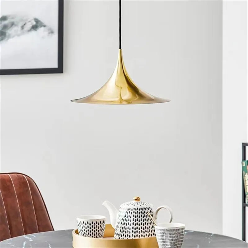 Afralia™ Scandi Horn Pendant Lamp - Minimalist Danish Design - Metal Dining Hanging Light