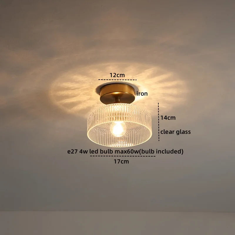 Afralia™ Copper Glass LED Ceiling Light: Nordic Modern Living Room Home Lighting