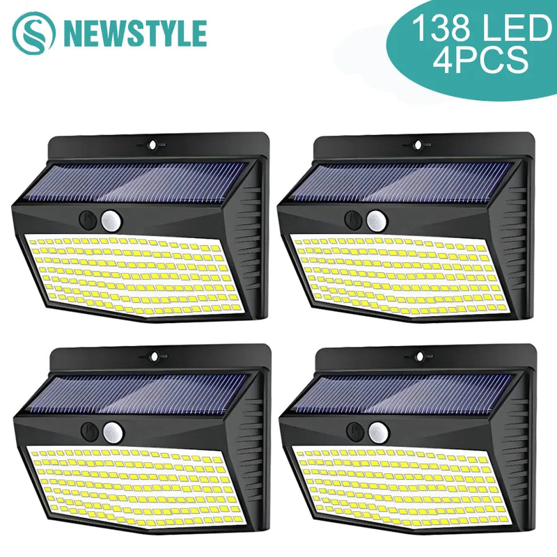 Afralia™ Solar Wall Lights Outdoor 4PCS - Motion Sensor - Waterproof Garden Decor