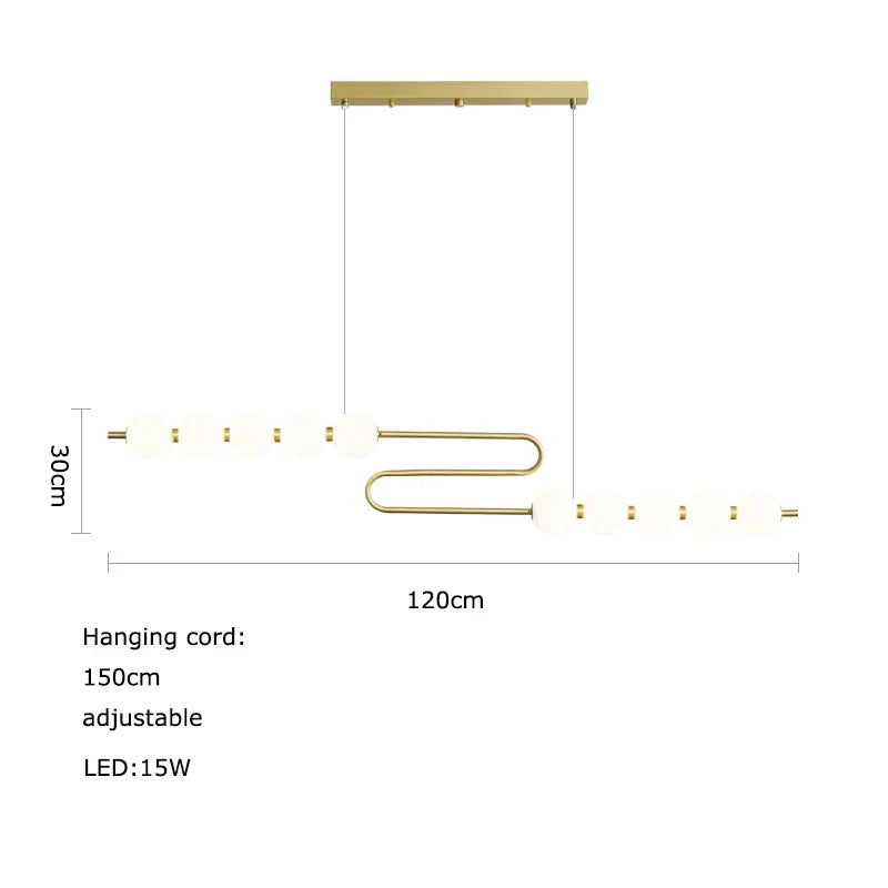 Afralia™ Love Gold Chrome Chandelier LED Suspension Lighting for Dinning Room