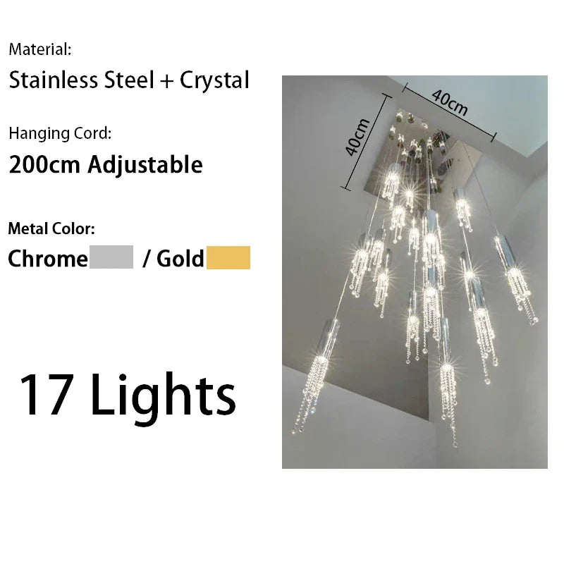 Afralia™ Designer Crystals Pendant LED Chandelier for Home Dining Room Lighting Fixture