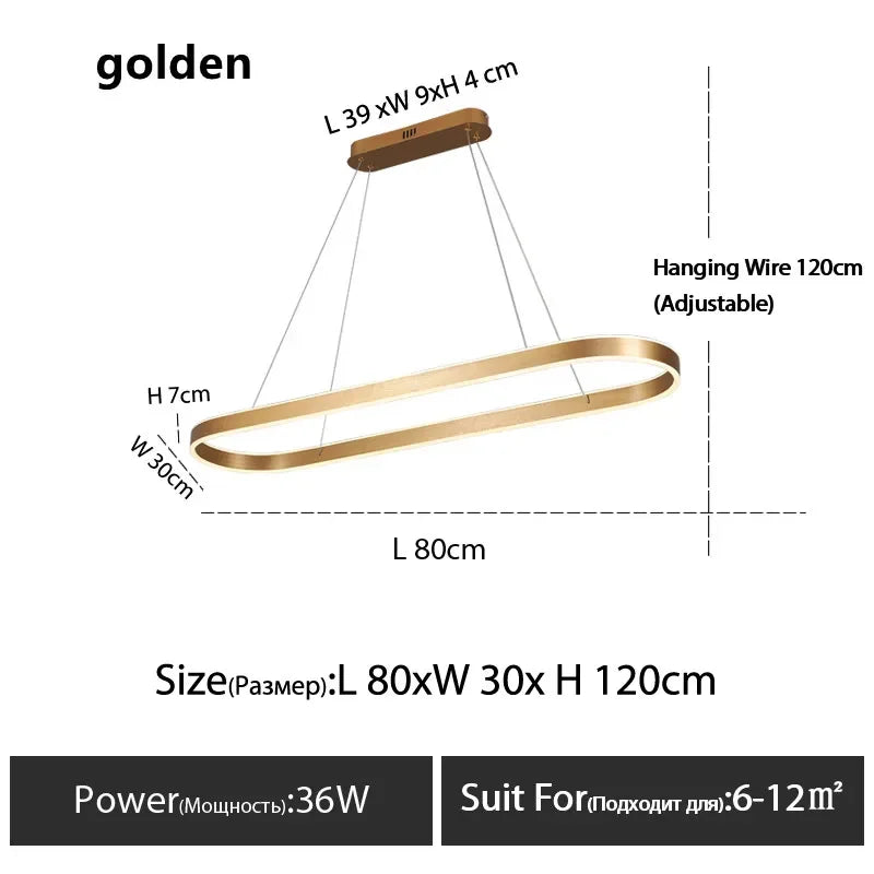 Afralia™ Modern Dimmable Ring Pendant Lamps for Kitchen Office Dining Room Lighting