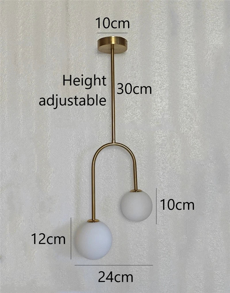 Nordic Glass Ball Ceiling Lights LED Hanging Lamp for Home Decor by Afralia™