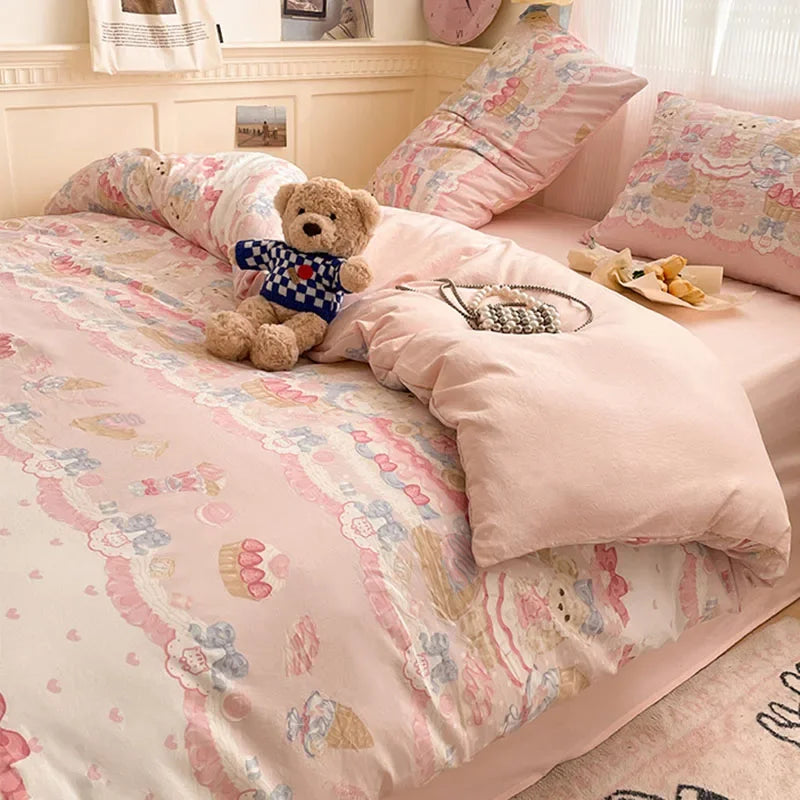 Afralia™ Patterned Fitted Sheet Comforter Set - Soft Bedding for Adults & Children