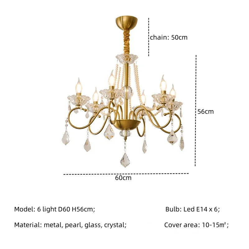 Afralia™ Crystal LED Chandelier Living Room Luxury Lighting E14 Pendant Lamparas
