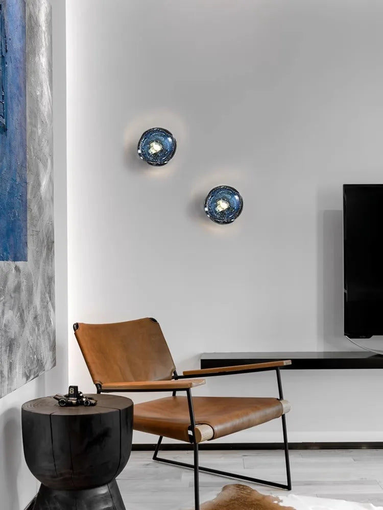 Afralia™ Crystal Glass Wall Sconce Lamps for Stylish Living Room and Bedroom Lighting