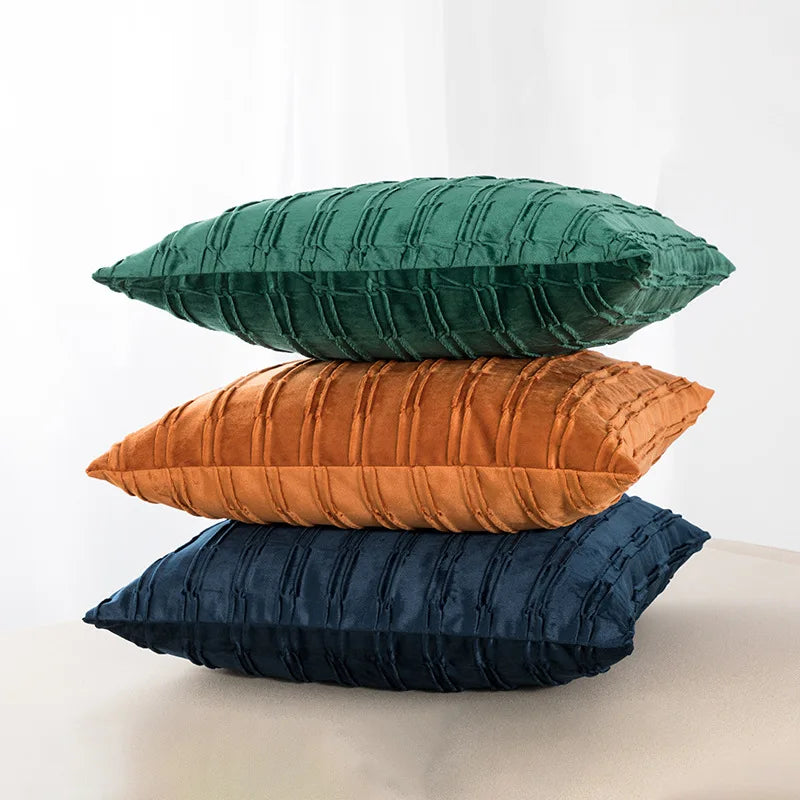 Afralia™ Soft Velvet Cushion Cover 45x45cm, Solid Green Decor for Living Room & Bedroom