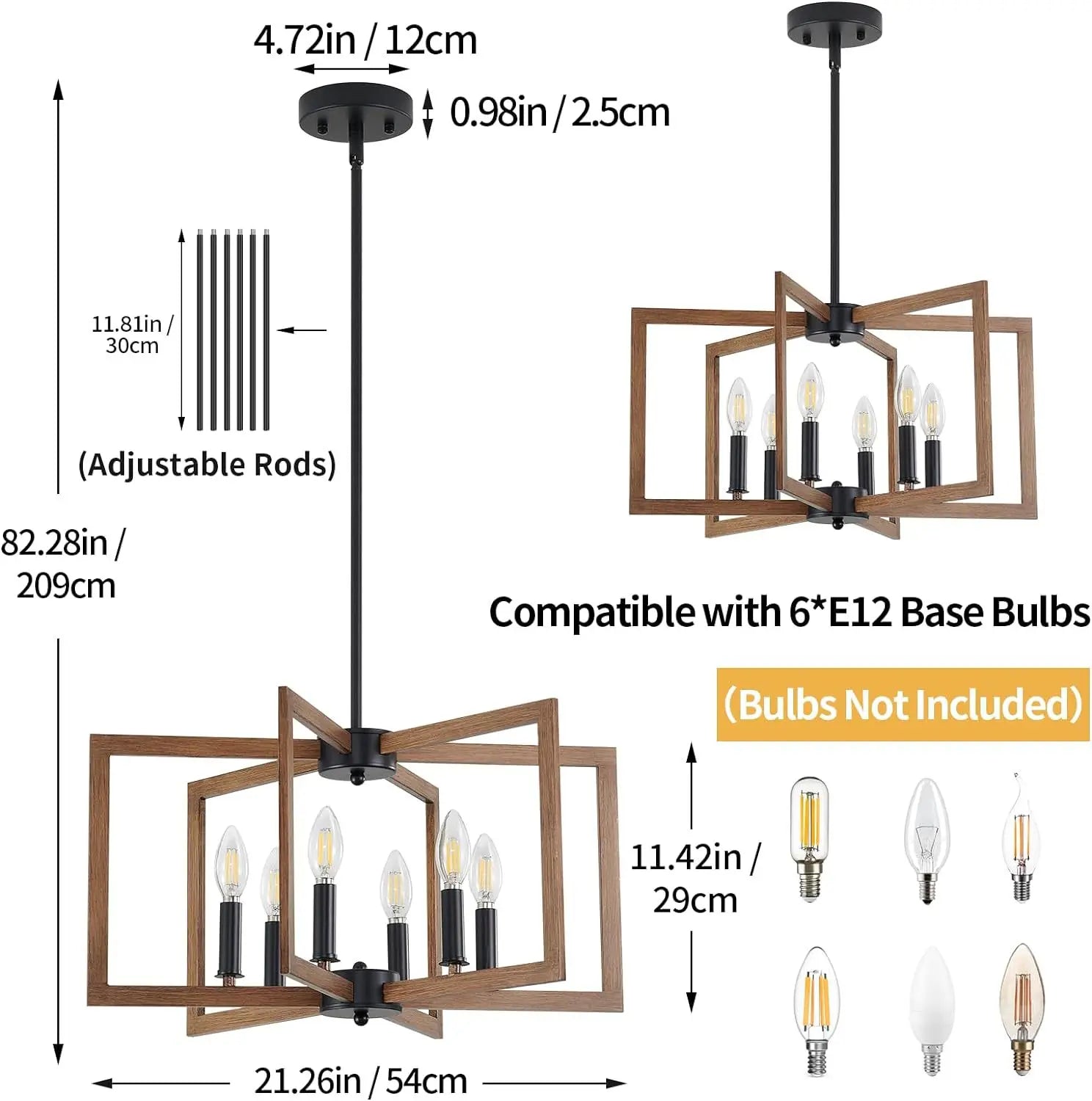 Afralia™ Vintage Black Iron Candle LED Ceiling Chandelier for Home Decor