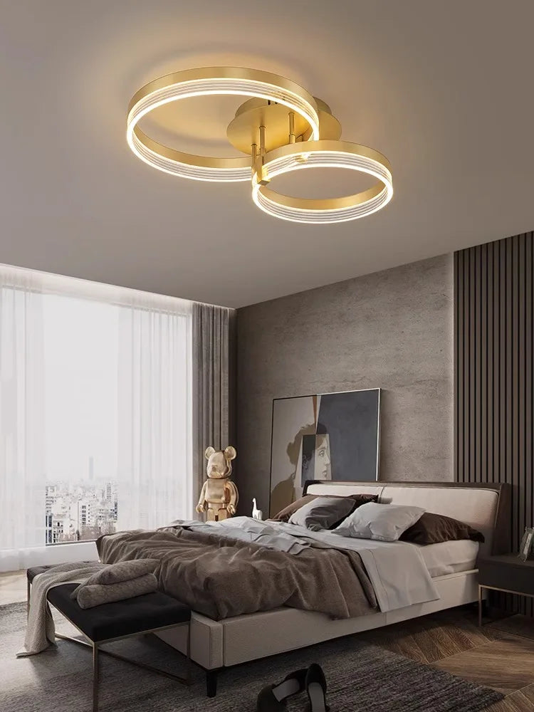 Afralia™ Acrylic Round Ring Ceiling Light LED Chandelier Modern Minimalism for Living Room and Kitchen