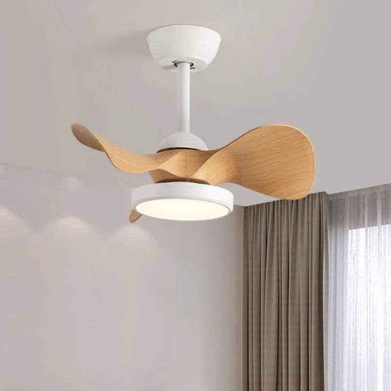 Afralia™ Small Fan Lamp 22" LED Ceiling Fan Light Remote Control for Children's Room