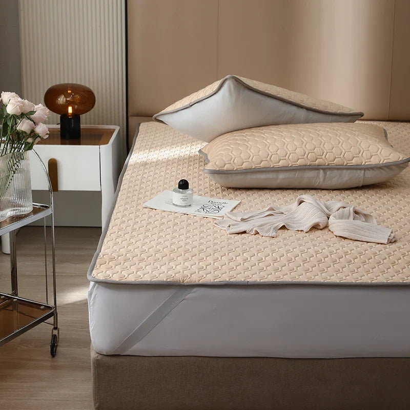 Afralia™ Ultra-Thick Latex Cooling Mat: High-Quality Lyocell Fabric, Cool Silk Feel, Summer Bed Mat