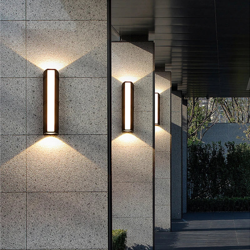 Afralia™ Outdoor Waterproof Up Down LED Wall Light for Stairway, Courtyard, Balcony