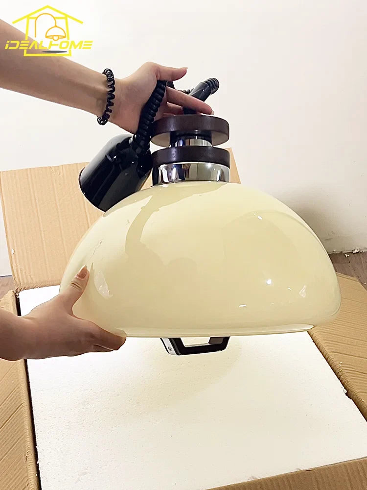 Afralia™ Cream Glass Pendant Lights LED E27, Medieval Bauhaus Design for Home Decor