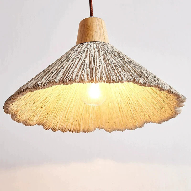 Afralia™ Retro Cream Cement LED Pendant Lamp - Wabi-sabi Style Chandelier