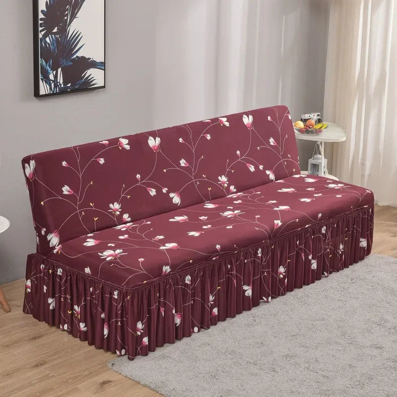 Afralia™ Elastic Armless Futon Sofa Cover Slipcovers