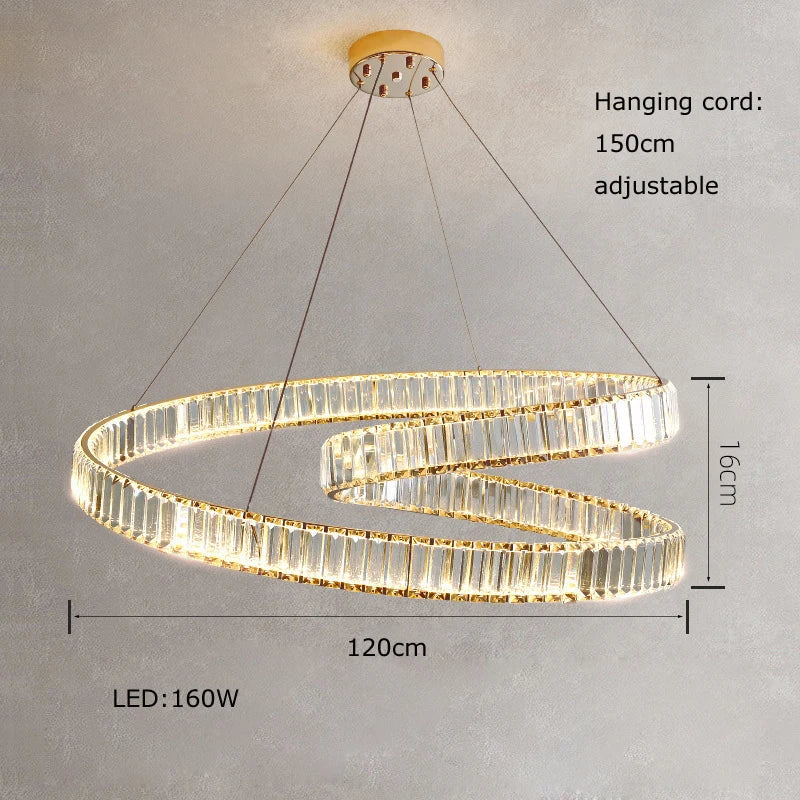 Afralia™ Modern Luxury LED Rings Chandelier: New Trend Circular Ceiling Lamp for Indoor Lighting