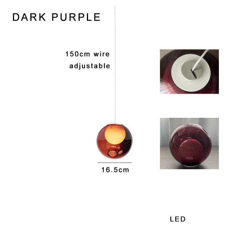 Afralia™ Clear Glass Pendant Light Dimmable LED Luxury Hanging Lamp