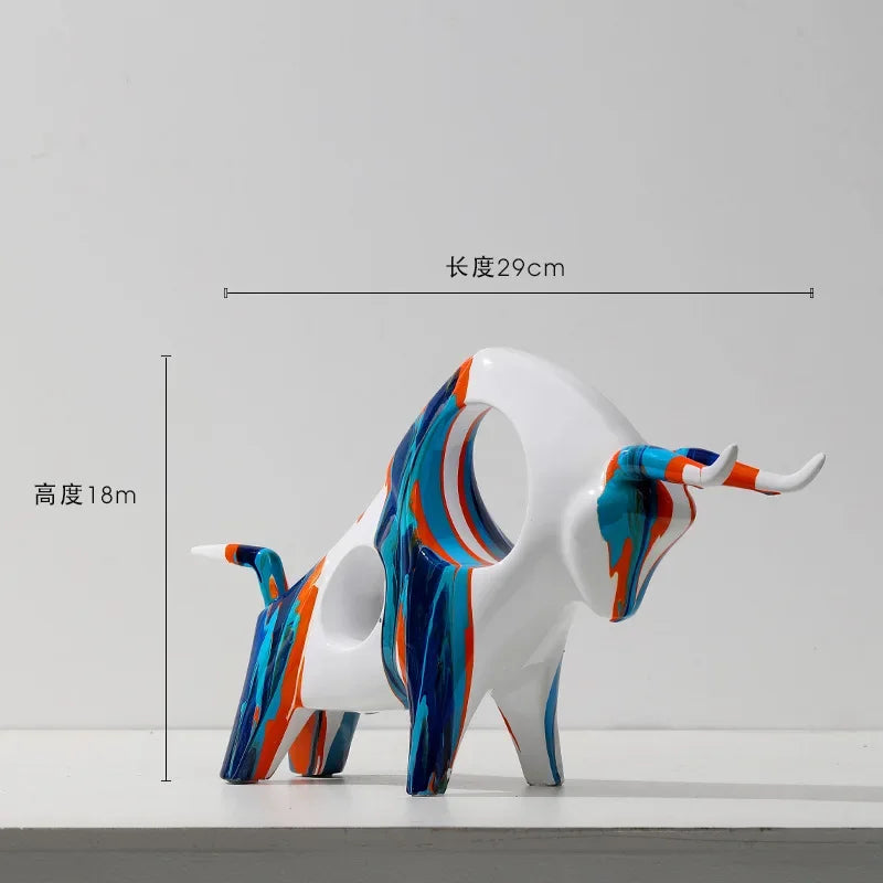 Afralia™ Animal Resin Statue Collection: Abstract Horse Cow French Bullfighting Dog Sculpture