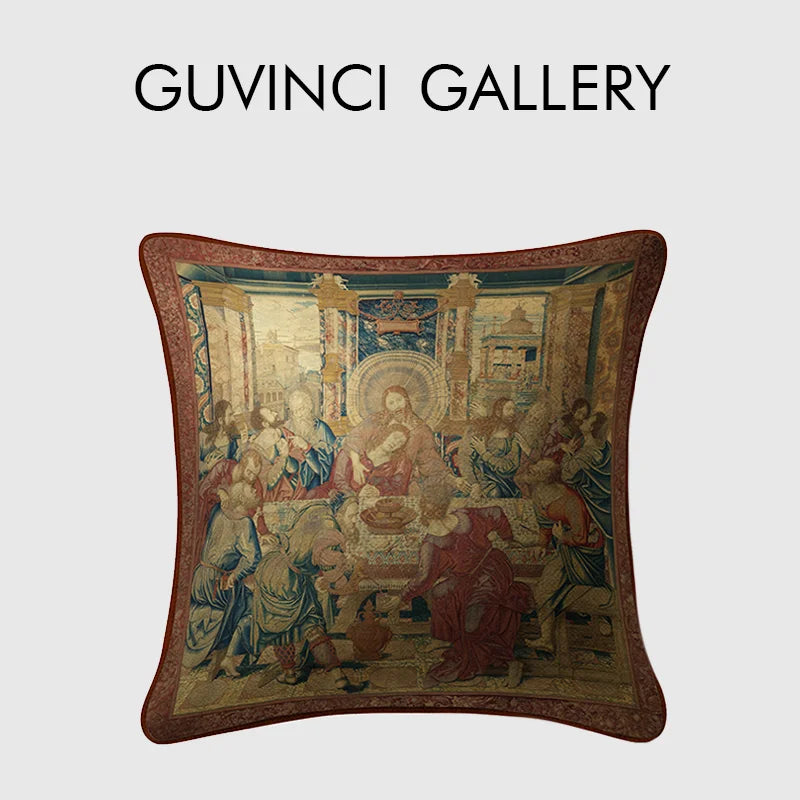 Afralia™ Renaissance Art Wool Blend Cushion Covers Last Supper Inspired Pillow Case