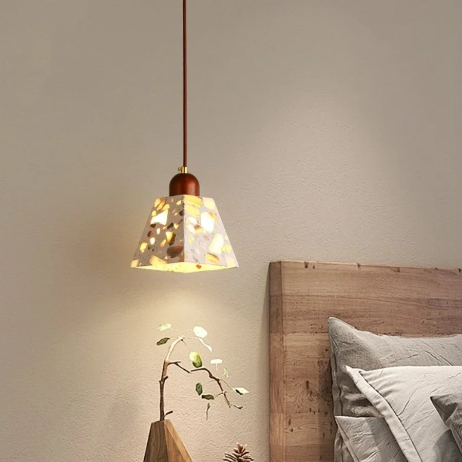 Afralia™ Wood LED Pendant Lamp Japan Style Wabi Sabi Hanging Light Fixtures