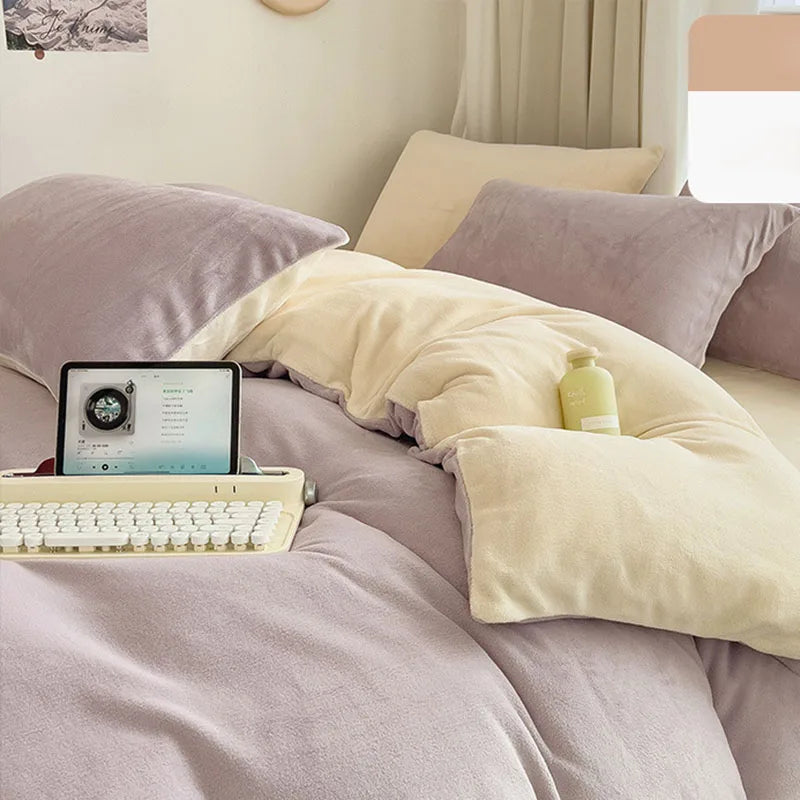 Afralia™ Milk Velvet Duvet Cover: Double-Sided Flannel, Warm & Skin-Friendly Comforter Cover