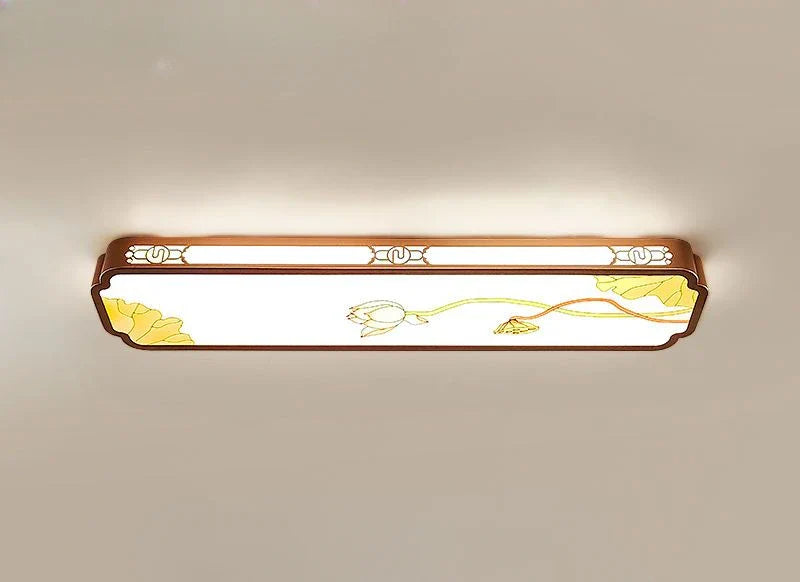Afralia™ Chinese Style LED Ceiling Lights, Enamel Colored Corridor Wall Lights for Entrance Balcony