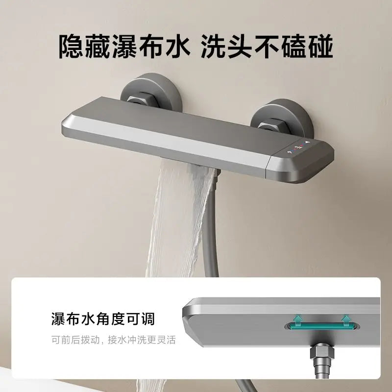 Afralia™ Water Outlet Piano Key Shower Faucet Set, Wall Mounted Hot Cold System