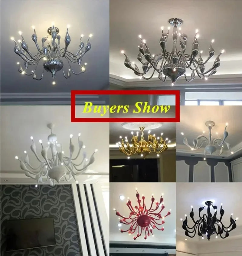 Afralia™ Swan Pendant Chandelier for Romantic Ambiance in Living Room, Bedroom & Restaurant