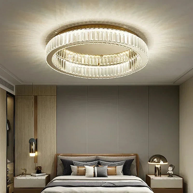 Afralia™ Crystal LED Ceiling Chandelier – Modern Home Décor Lighting for Living Room, Bedroom