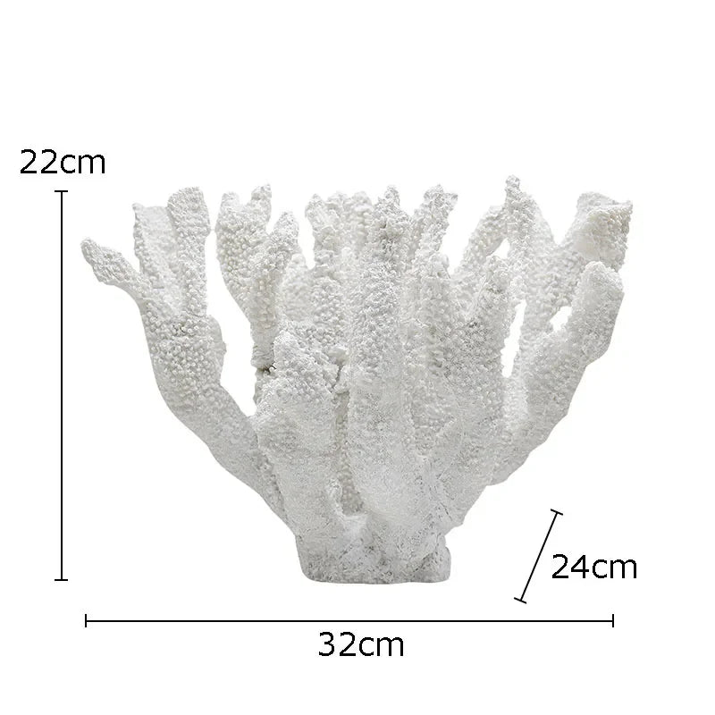 Afralia™ Coral Resin Statue Desk Decoration Modern Home Decor Ornaments