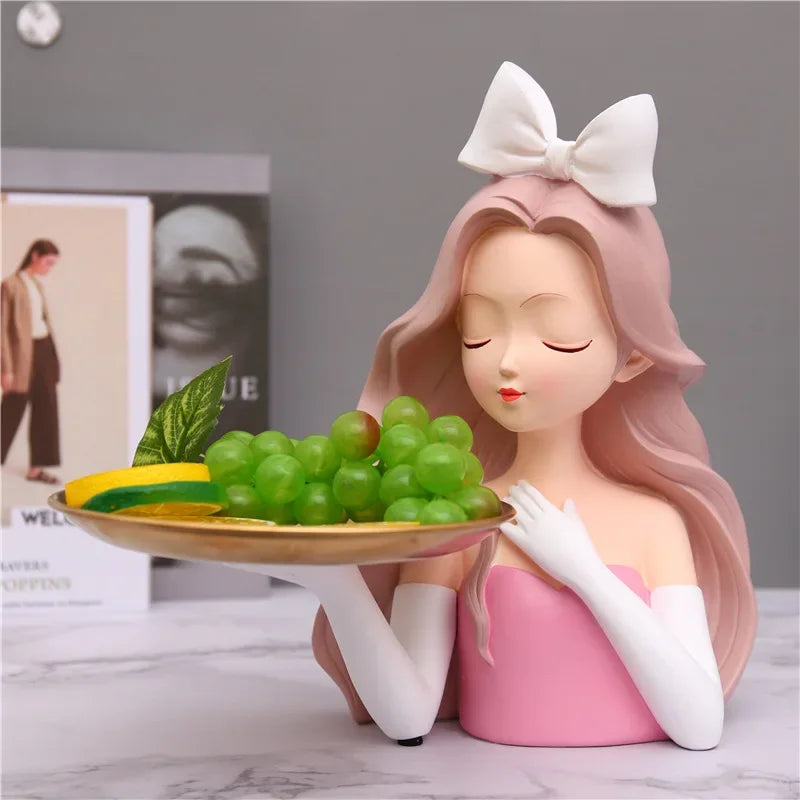 Afralia™ Princess Tray: Elegant Girl Statue Ornament, Fairy Gift for Living Room Decor