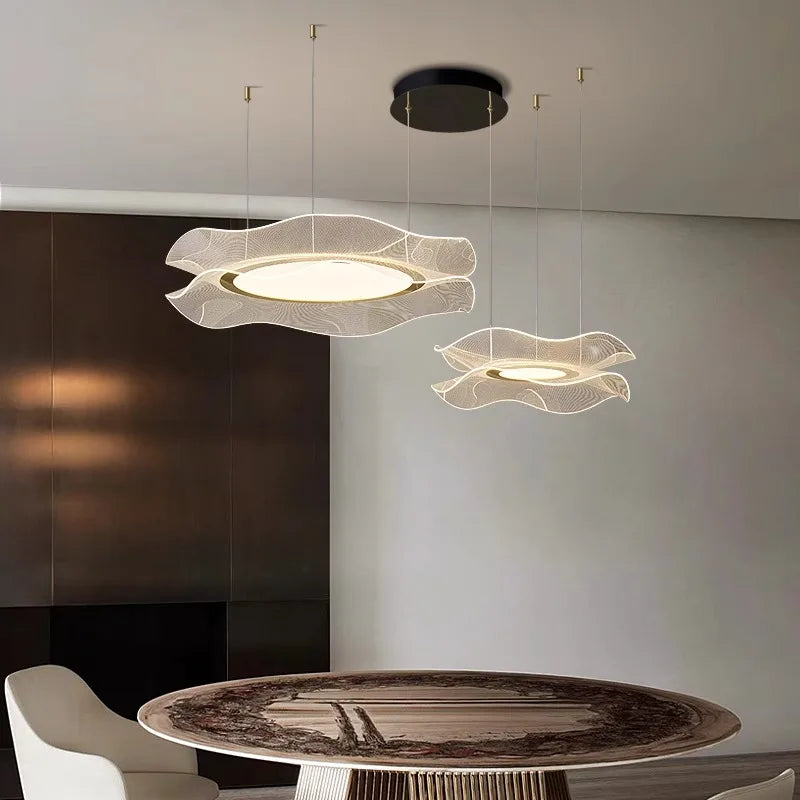 Afralia™ Round Modern LED Ceiling Chandelier for Living Room and Dining Room